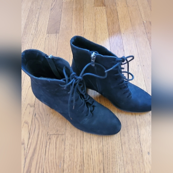 Lucky Brand Black PERSEE Lace Up Booties with side zipper - size 9 - Picture 4 of 5